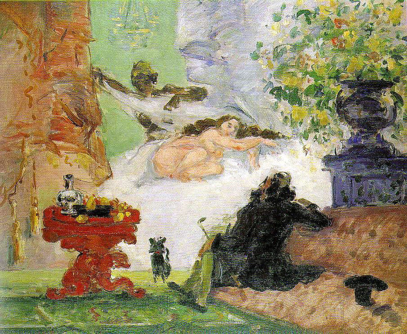 A Modern Olympia - Paul Cezanne Painting